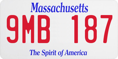 MA license plate 9MB187