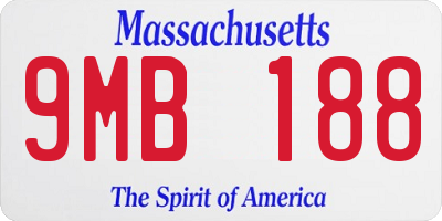 MA license plate 9MB188