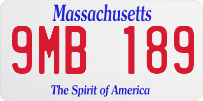 MA license plate 9MB189