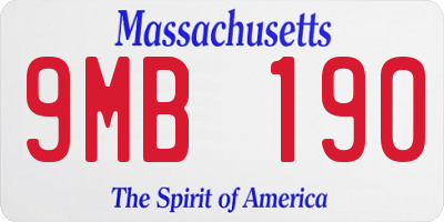 MA license plate 9MB190