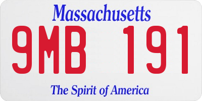 MA license plate 9MB191