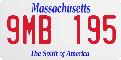 MA license plate 9MB195