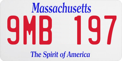 MA license plate 9MB197