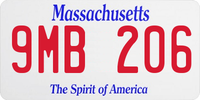 MA license plate 9MB206