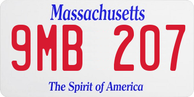 MA license plate 9MB207