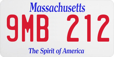 MA license plate 9MB212