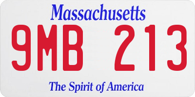 MA license plate 9MB213