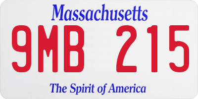 MA license plate 9MB215