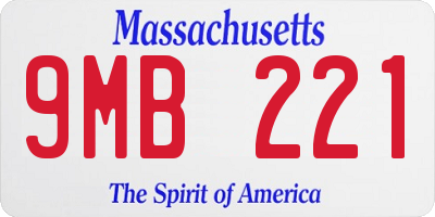 MA license plate 9MB221