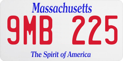 MA license plate 9MB225
