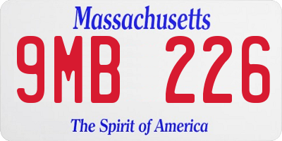 MA license plate 9MB226