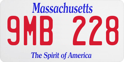 MA license plate 9MB228