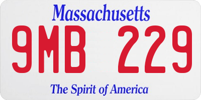 MA license plate 9MB229