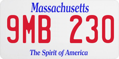 MA license plate 9MB230