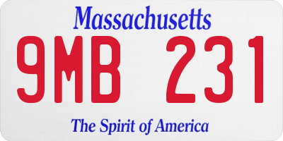 MA license plate 9MB231