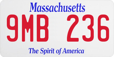 MA license plate 9MB236