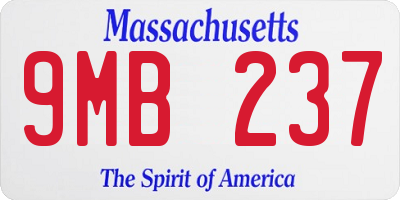 MA license plate 9MB237