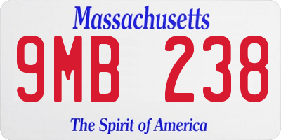 MA license plate 9MB238