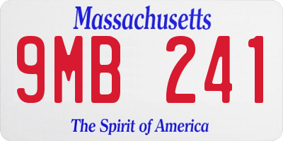 MA license plate 9MB241