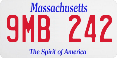 MA license plate 9MB242