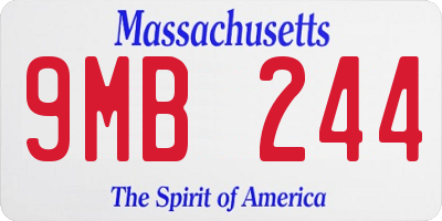 MA license plate 9MB244