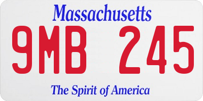 MA license plate 9MB245