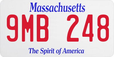 MA license plate 9MB248