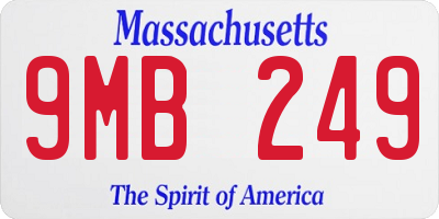 MA license plate 9MB249