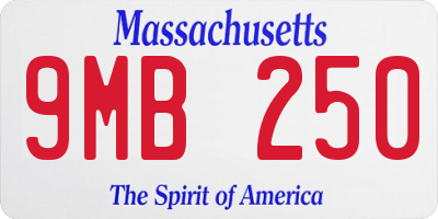 MA license plate 9MB250