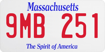 MA license plate 9MB251