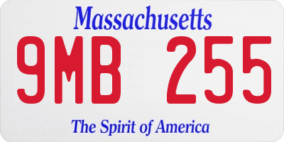 MA license plate 9MB255