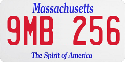 MA license plate 9MB256