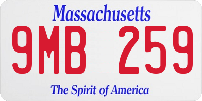 MA license plate 9MB259