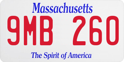 MA license plate 9MB260