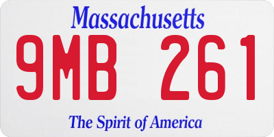 MA license plate 9MB261