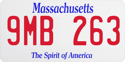 MA license plate 9MB263