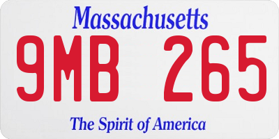 MA license plate 9MB265