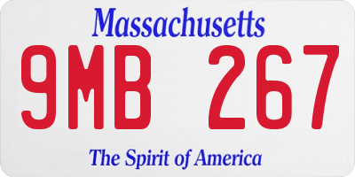 MA license plate 9MB267