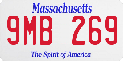 MA license plate 9MB269