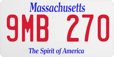 MA license plate 9MB270