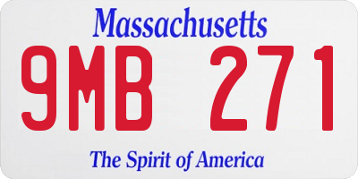 MA license plate 9MB271