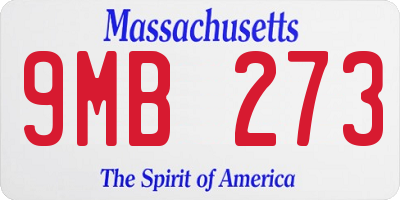 MA license plate 9MB273