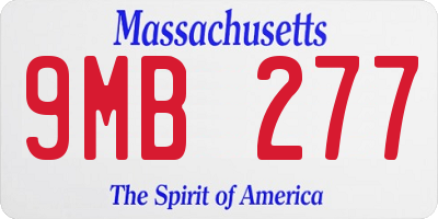 MA license plate 9MB277