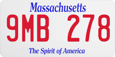 MA license plate 9MB278