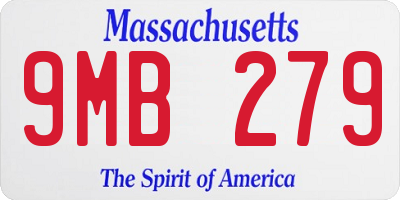 MA license plate 9MB279