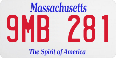 MA license plate 9MB281