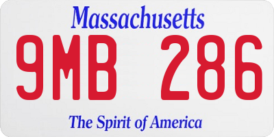 MA license plate 9MB286