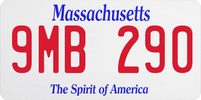 MA license plate 9MB290