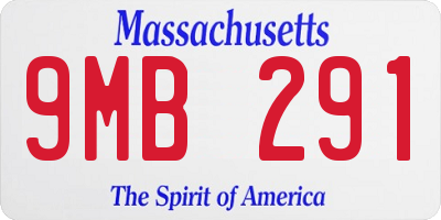MA license plate 9MB291