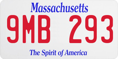 MA license plate 9MB293